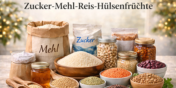 Zucker, Mehl, Reis & Hülsenfrüchte – Grundnahrungsmittel für jede Küche